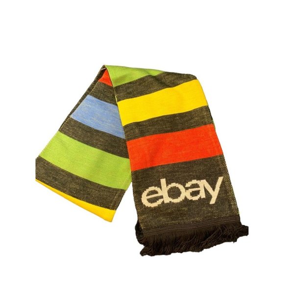 Ebayana Ebay Open 2023 Swag Winter Multicolor Scarf Fringed 8" x 62" - Picture 4 of 7